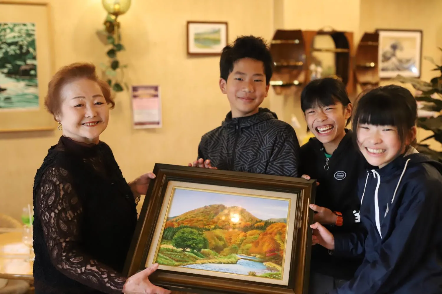 二子山と早口川の絵